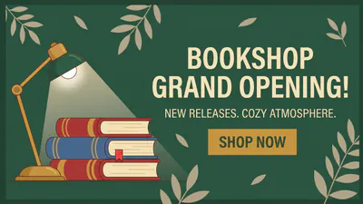 Баннер книжного магазина — работа ученика в Figma, Мария, 13 лет