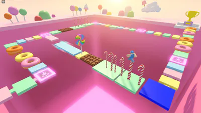Конфетный паркур к кубку — работа ученика в Roblox, Георгий, 8 лет