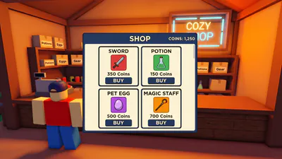 Лавка зелий и мечей — работа ученика в Roblox, Евгений, 11 лет