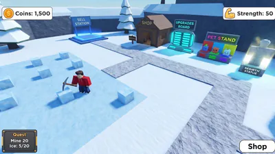 Симулятор ледяной шахты — работа ученика в Roblox, Аслан, 10 лет